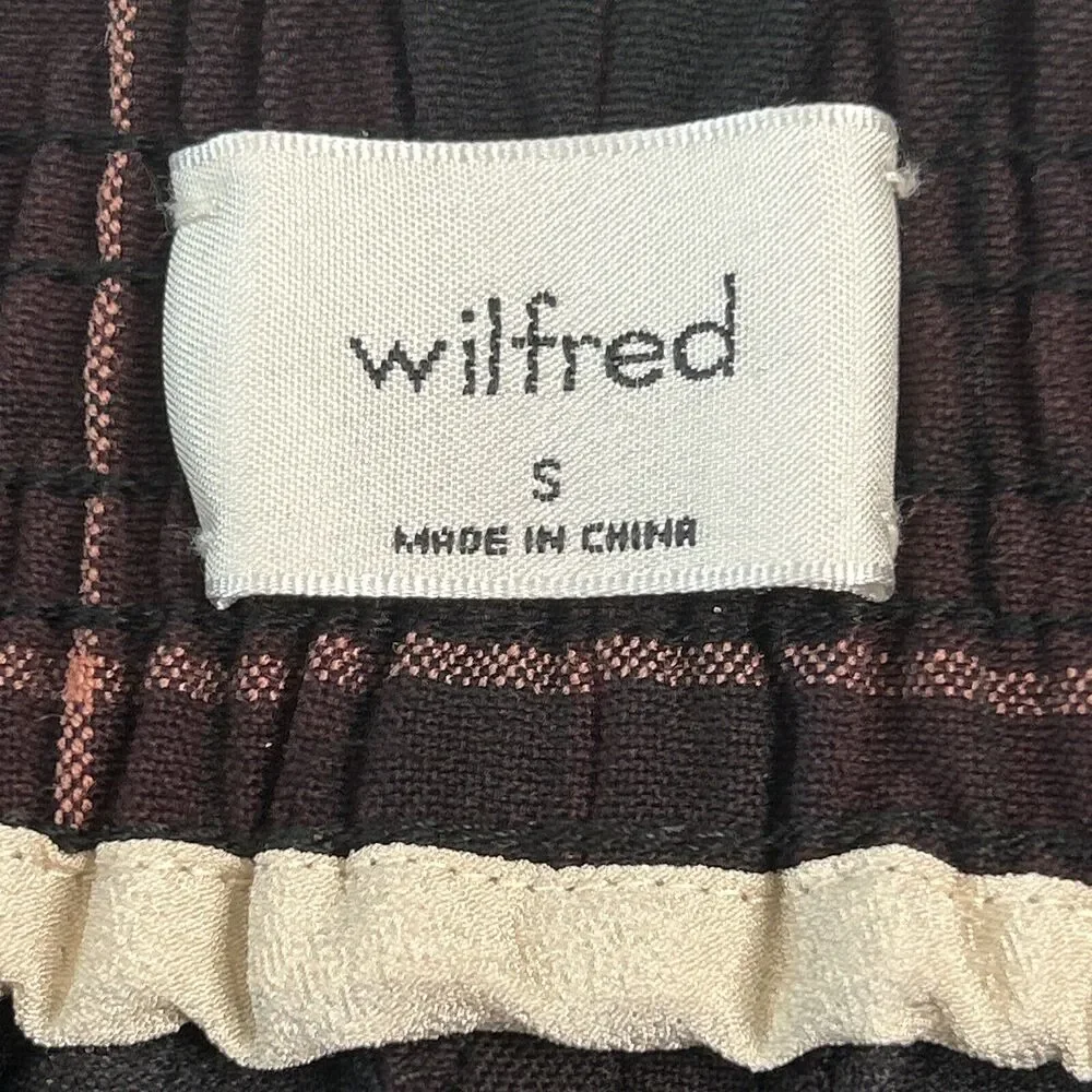 Checked Elastic-Waist Trousers - Burgundy Pink - Picture 4 of 7